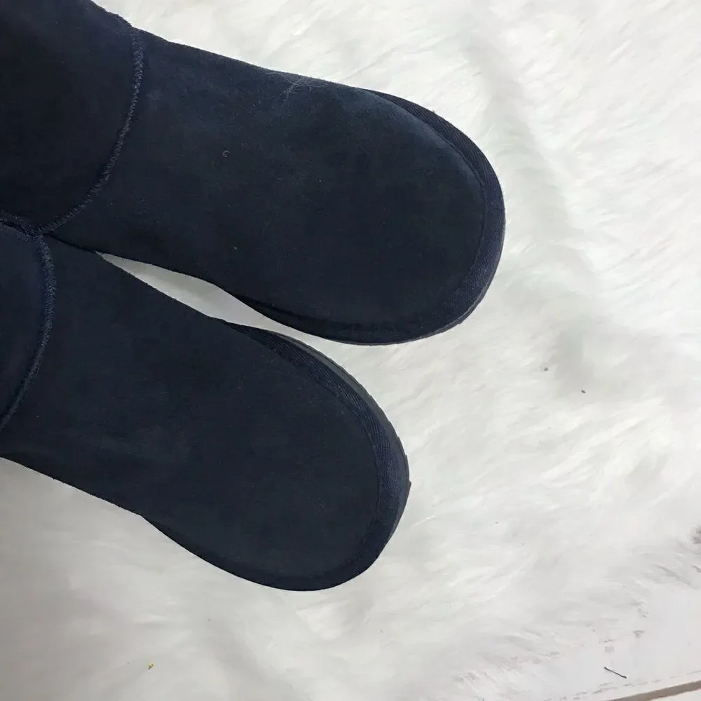 Suede Leather Winter Blue Boots‎ Size 6